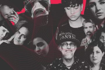 Naïa Valdez, Skillbea y otros artistas peruanos con nueva música en un collage con fondo rojo