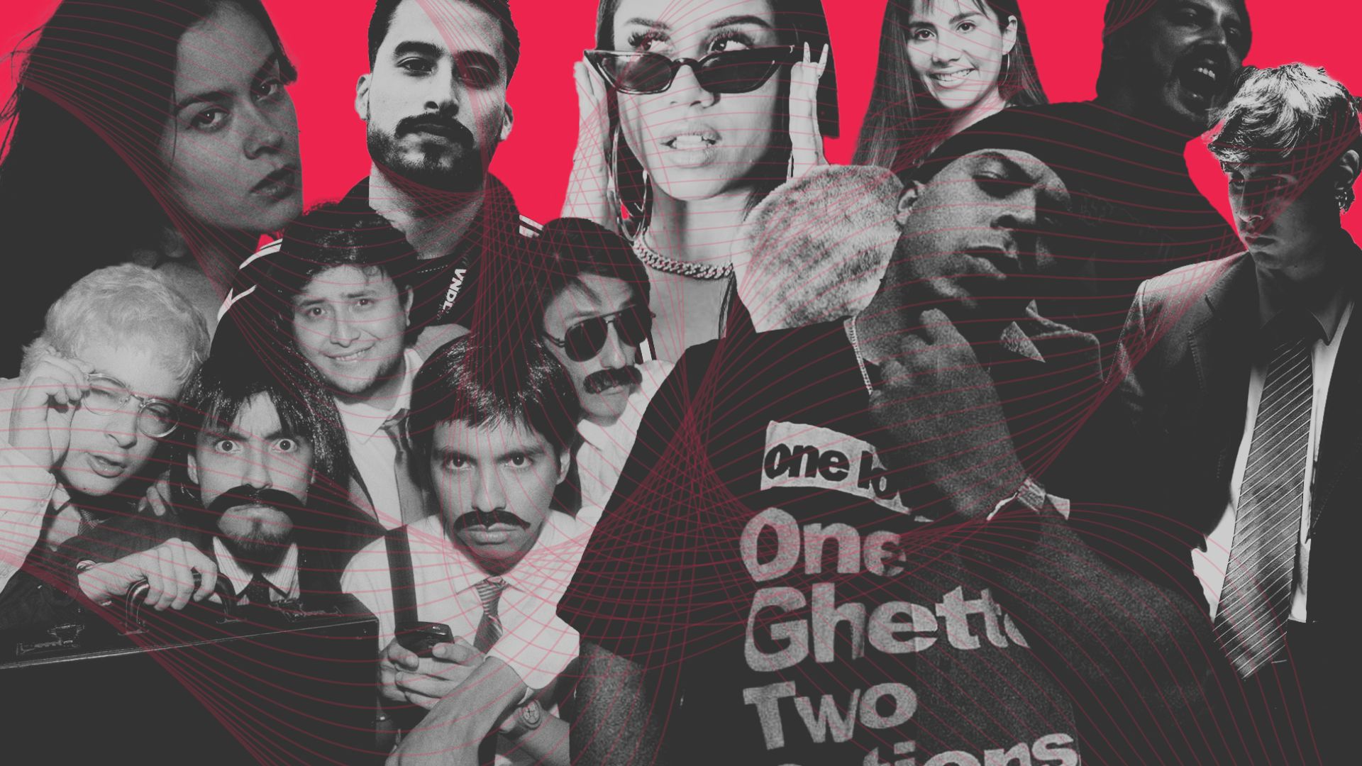 Nero Lvigi, Suerte Campeón y otros artistas peruanos con nueva música en un collage con fondo rojo