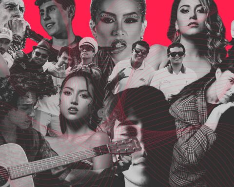 Yamil Quiere Ser Artista, Mr. Pucho, Lita Pezo y otros artistas peruanos con nueva música en un collage con fondo rojo