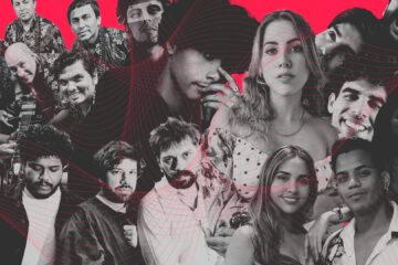 A.CHAL, Micaela Salaverry, Plastical People y otros artistas peruanos con nueva música en un collage con fondo rojo
