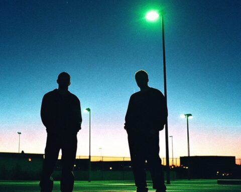 Dáturaz posando a contraluz con un poste eléctrico