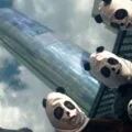 Mengers vestidos de pandas