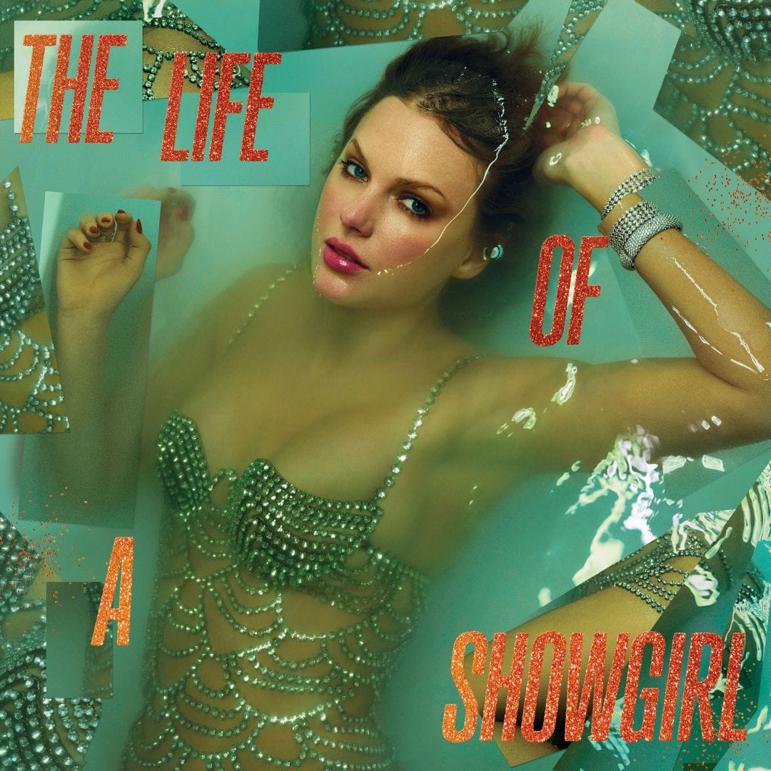 Taylor Swift en la portada de The Life of a Showgirl