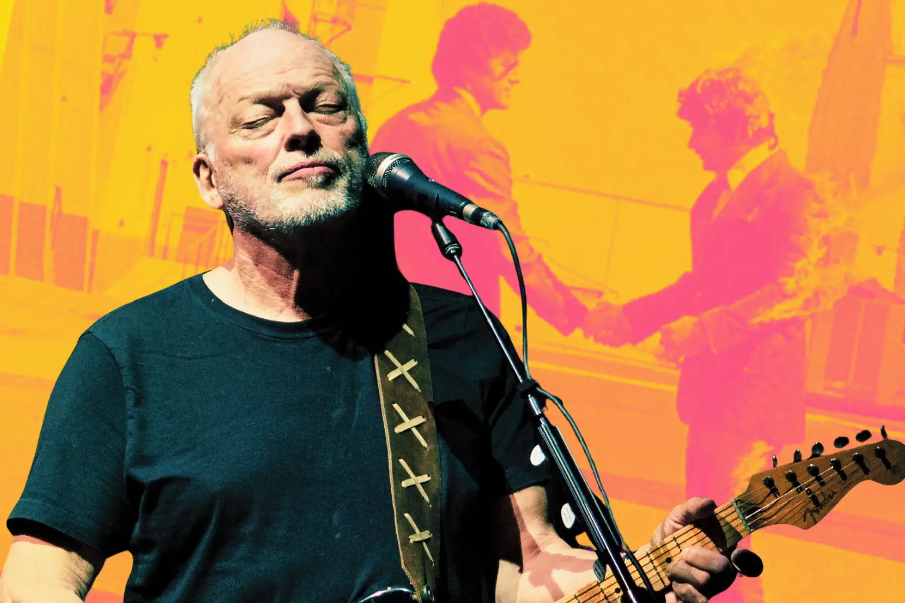 David Gilmour con su guitarra