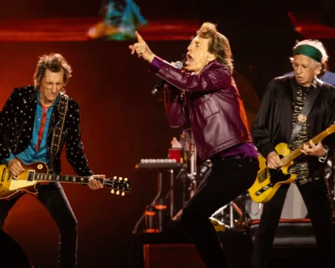 The Rolling Stones en pleno concierto