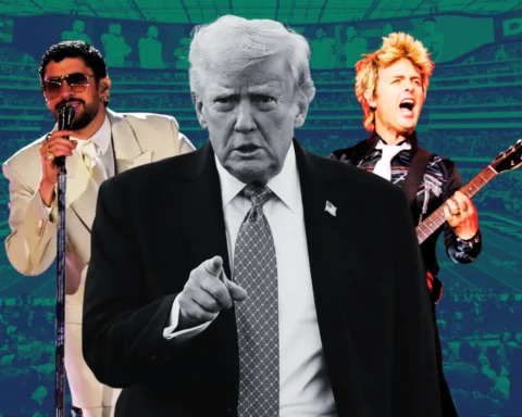 Donald Trump con Bad Bunny y Billie Joe Armstrong
