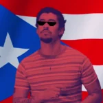 Bad Bunny con la bandera de Puerto Rico