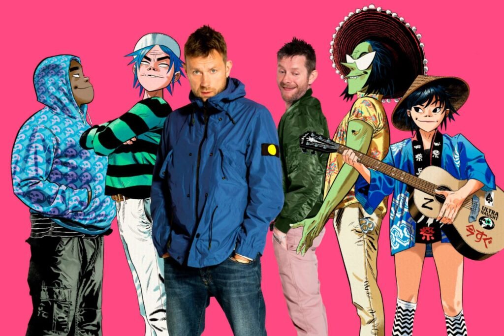 Gorillaz con Damon Albarn y Jamie Hewlett