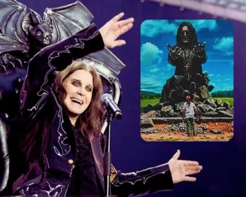 Ozzy Osbourne con su estatua para Hellfest 2026