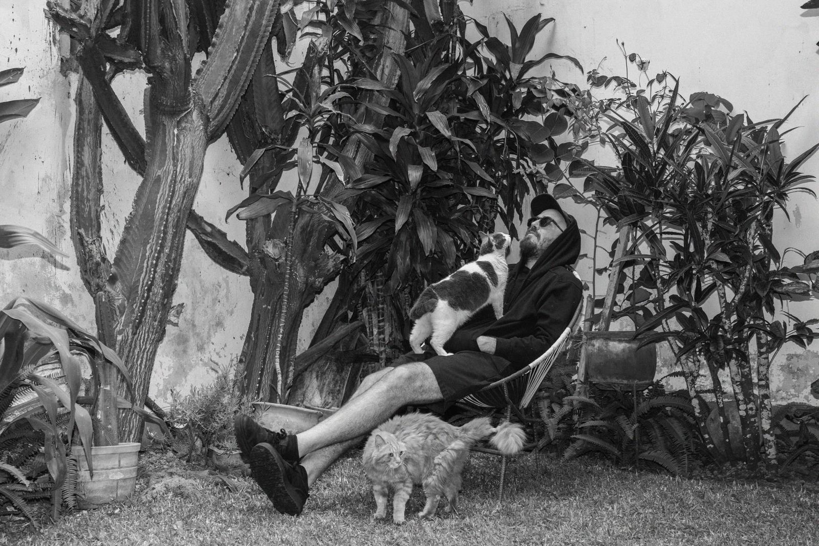 Mijail Mitrovic en un jardín