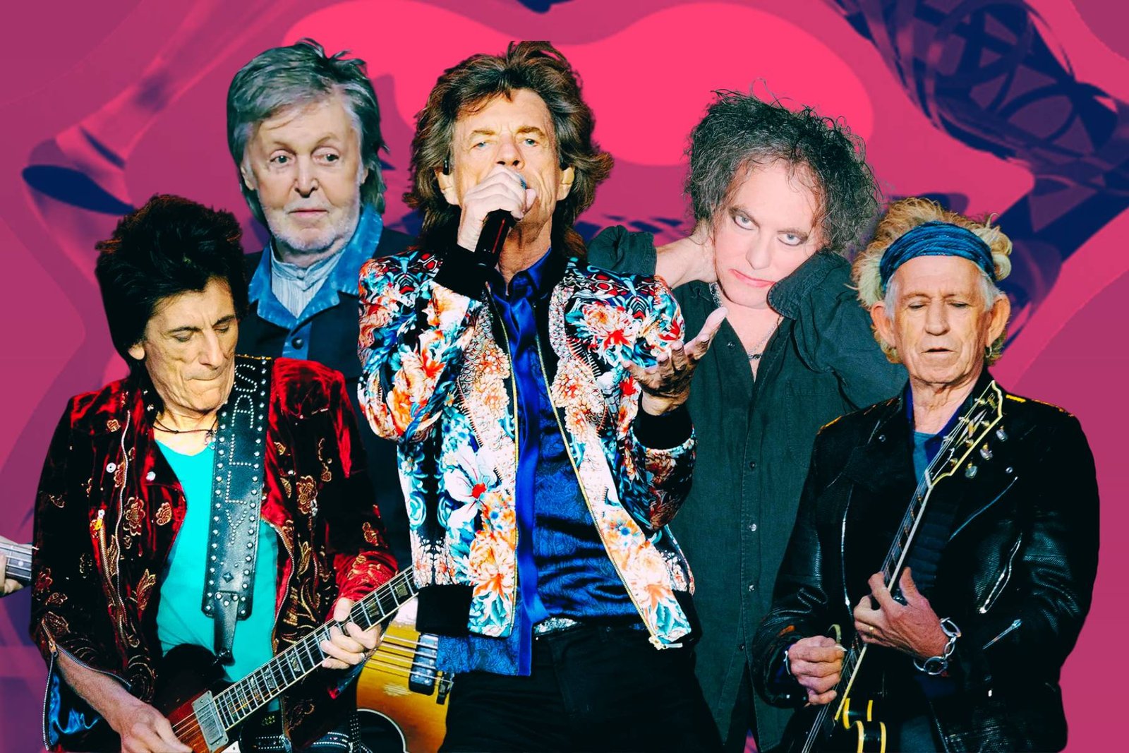 The Rolling Stones con Paul McCartney y Robert Smith