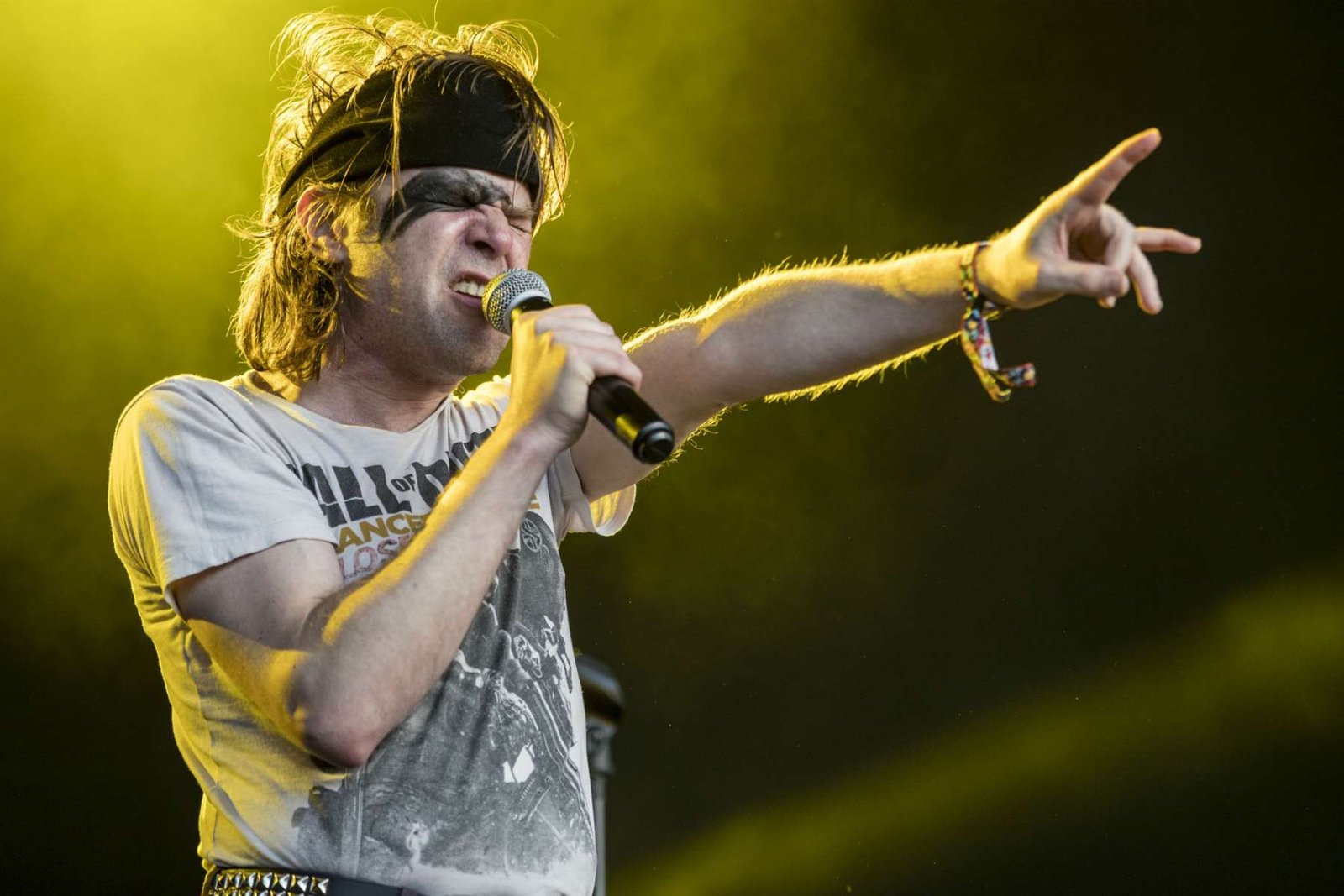 Ariel Pink con el micrófono sobre el escenario