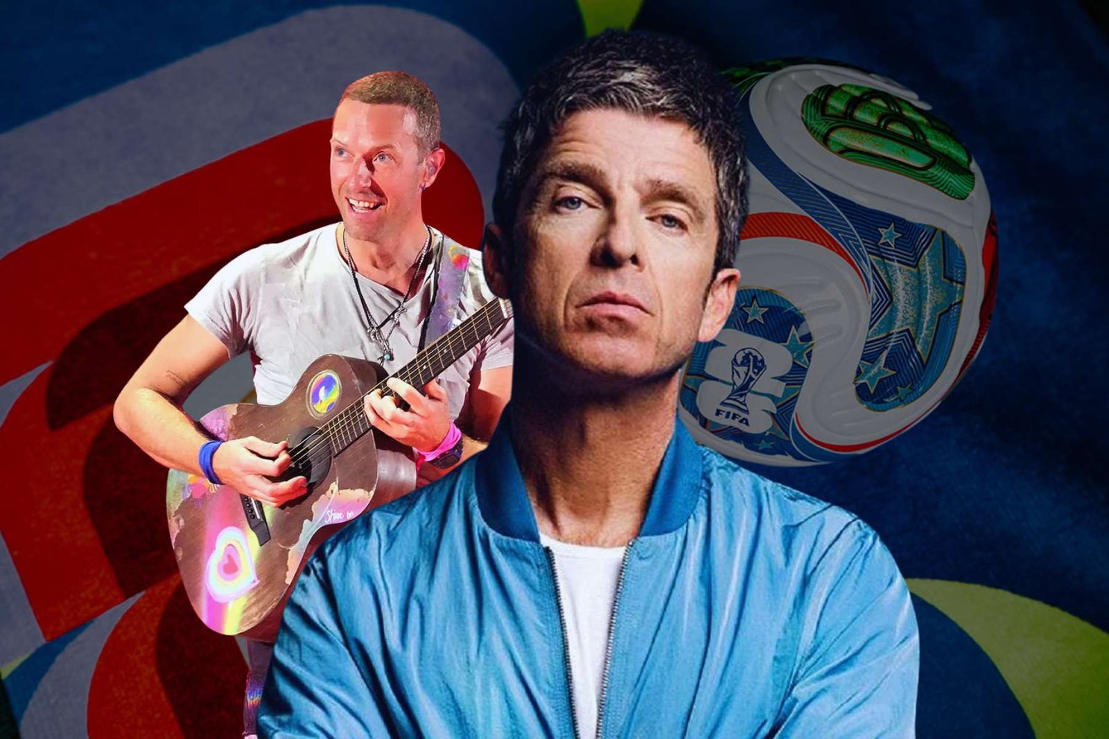 Noel Gallagher con Chris Martin