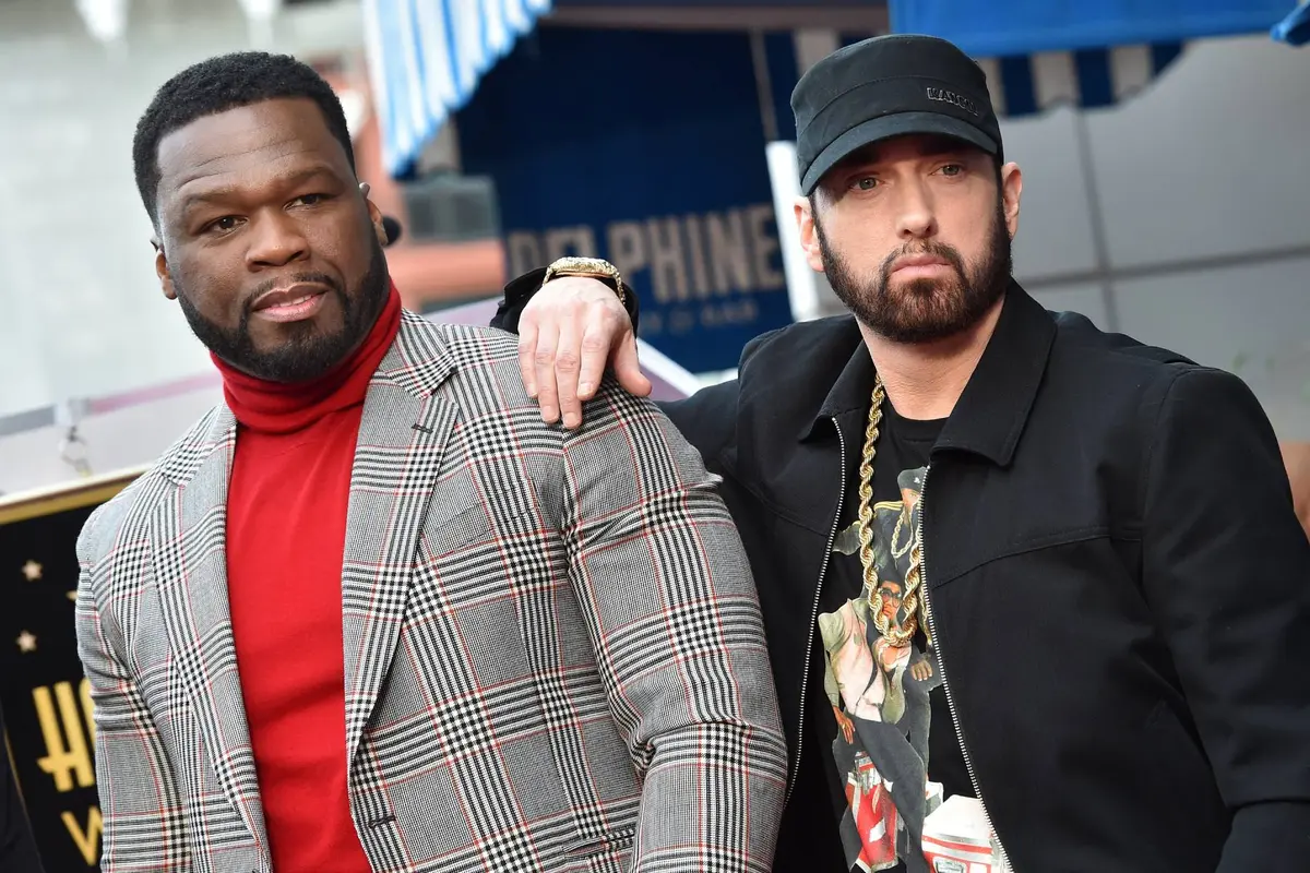 Curtis “50 Cent” Jackson y Eminem, el 30 de enero de 2020 en Hollywood, California