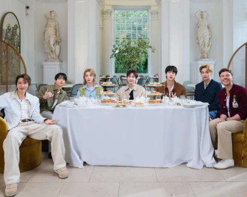 Los integrantes de BTS durante la entrevista con Capital Breakfast