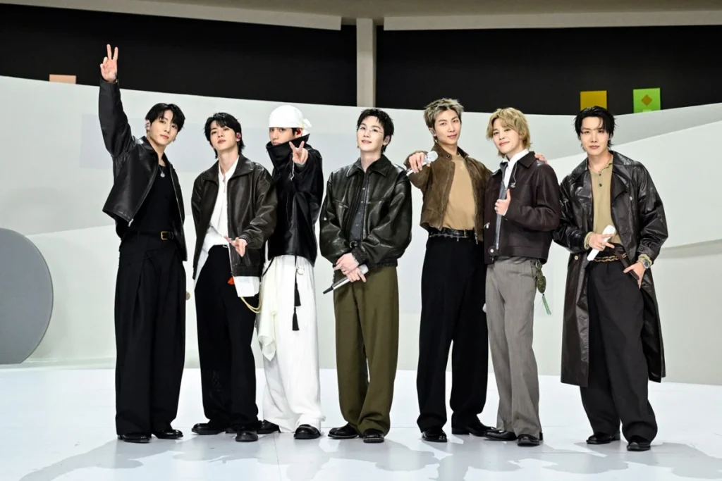 BTS en el escenario durante una presentación