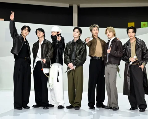 BTS en el escenario durante una presentación