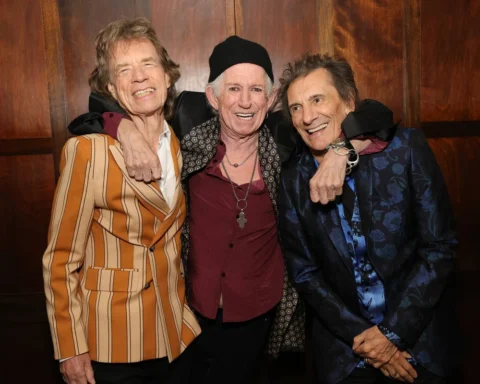 Mick Jagger, Keith Richards y Ronnie Wood, de The Rolling Stones