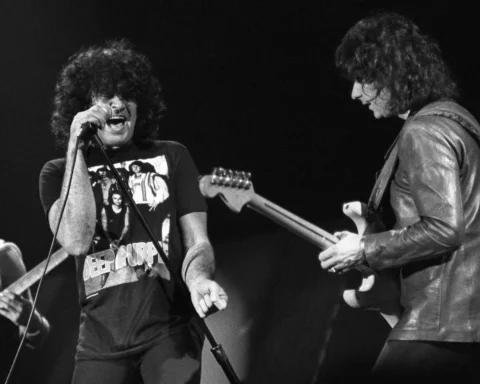 Ritchie Blackmore e Ian Gillan durante la reunión de Deep Purple en Jones Beach, 2026