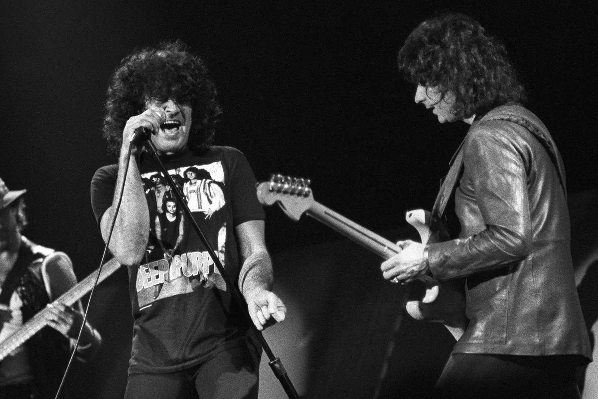 Ritchie Blackmore e Ian Gillan durante la reunión de Deep Purple en Jones Beach, 2026