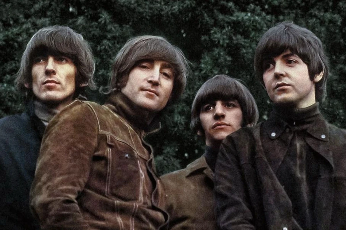 The Beatles durante la sesión fotográfica de Rubber Soul, 1965