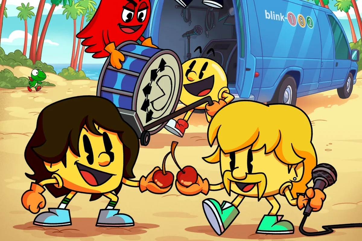 Arte promocional de la colaboración de Blink-182 con Pac-Man