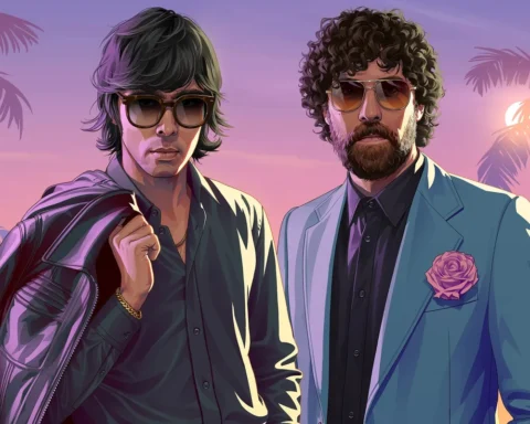 Justice, Gaspard Augé y Xavier de Rosnay, en una ilustración de ‘Grand Theft Auto VI’