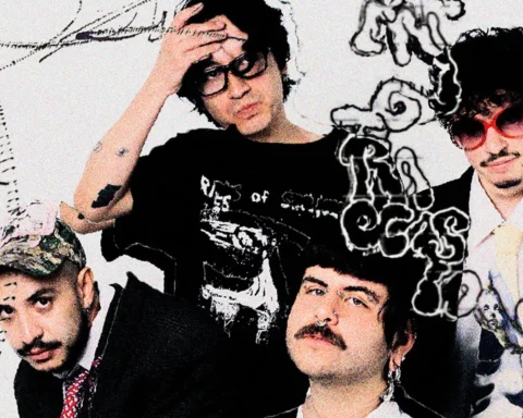 Los integrantes de No Gracias en una sesión de fotos de estudio